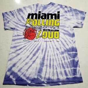 2021 Rolling Loud Miami Festival Travis Scott Post Malone ASAP Tie Dye Large Tee